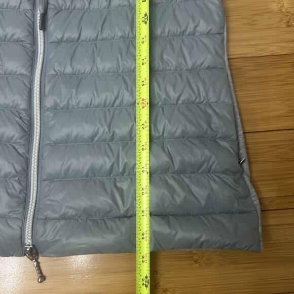 Anorak Gray Mixed Media Quilted Short Sleeve Down Hoodie Jacket -Lightweight SM - Picture 6 of 8